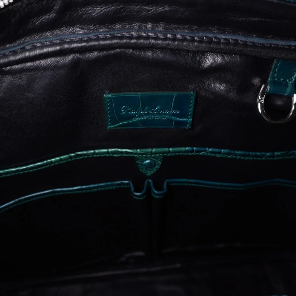 Ralph Lauren Purple Label Alligator Briefcase Emerald OS Brand New - Picture 9 of 16